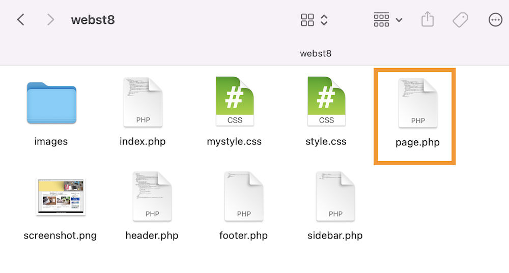 index.phpをコピーしてpage.phpを作成する