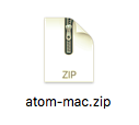 開発エディタ Atom zipファイル