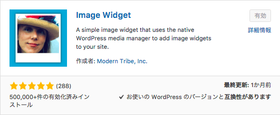 WordPress プラグイン Image Widget