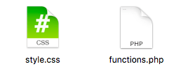 style.cssとfunctions.phpの２つのファイルを作成する