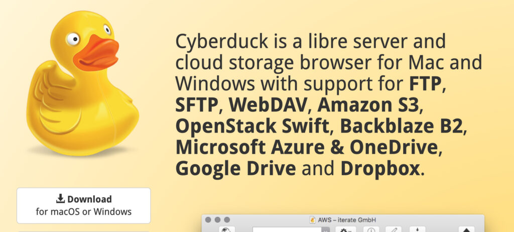 stablehost ftp cyberduck