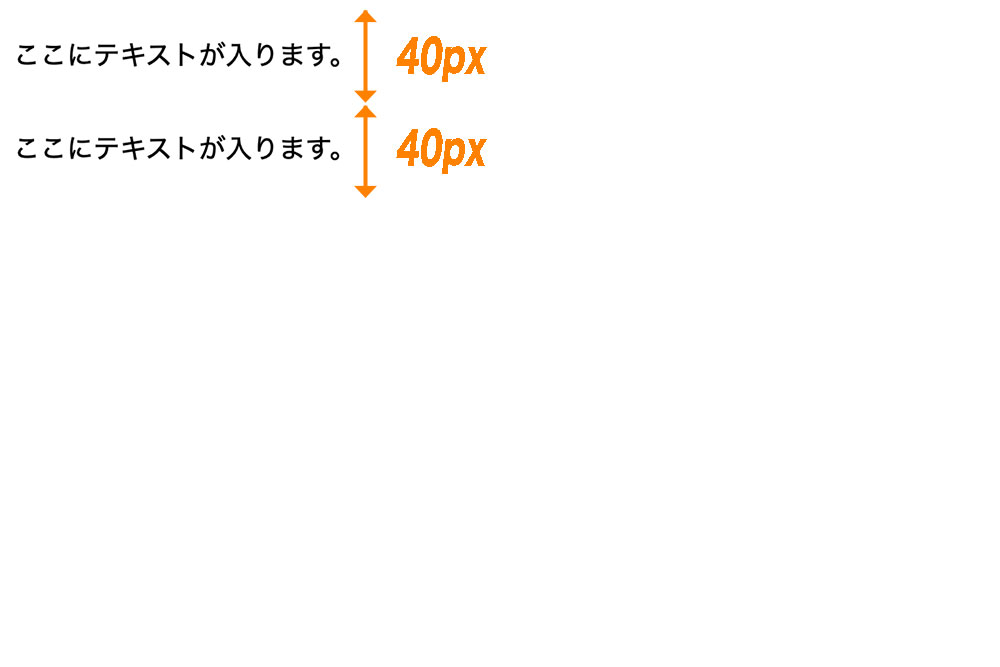 line-height: 40px;を使用した例。