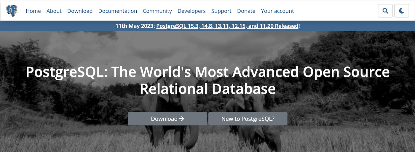 Postgre SQLホームページ