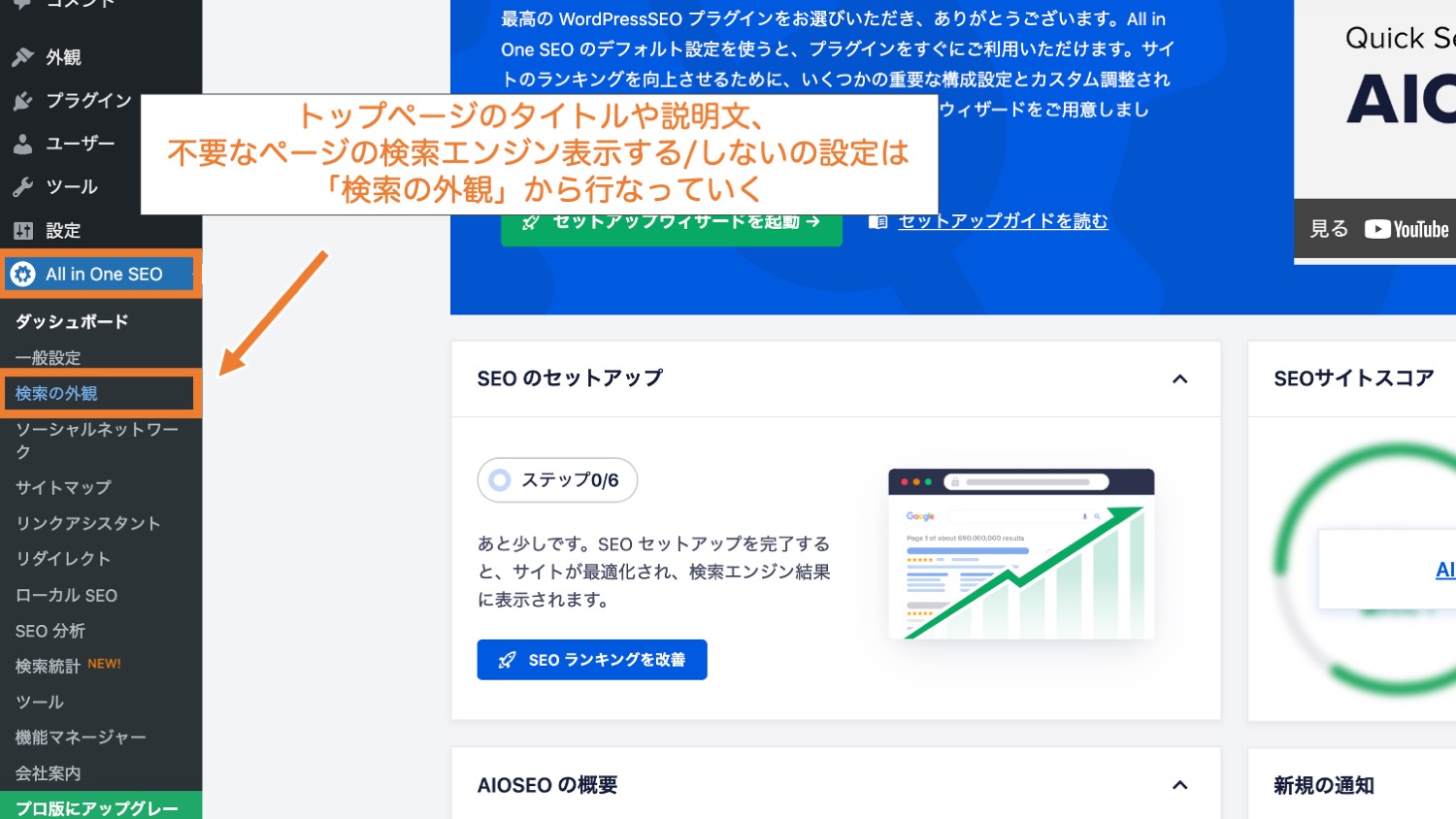 All in One SEOの「検索の外観」設定