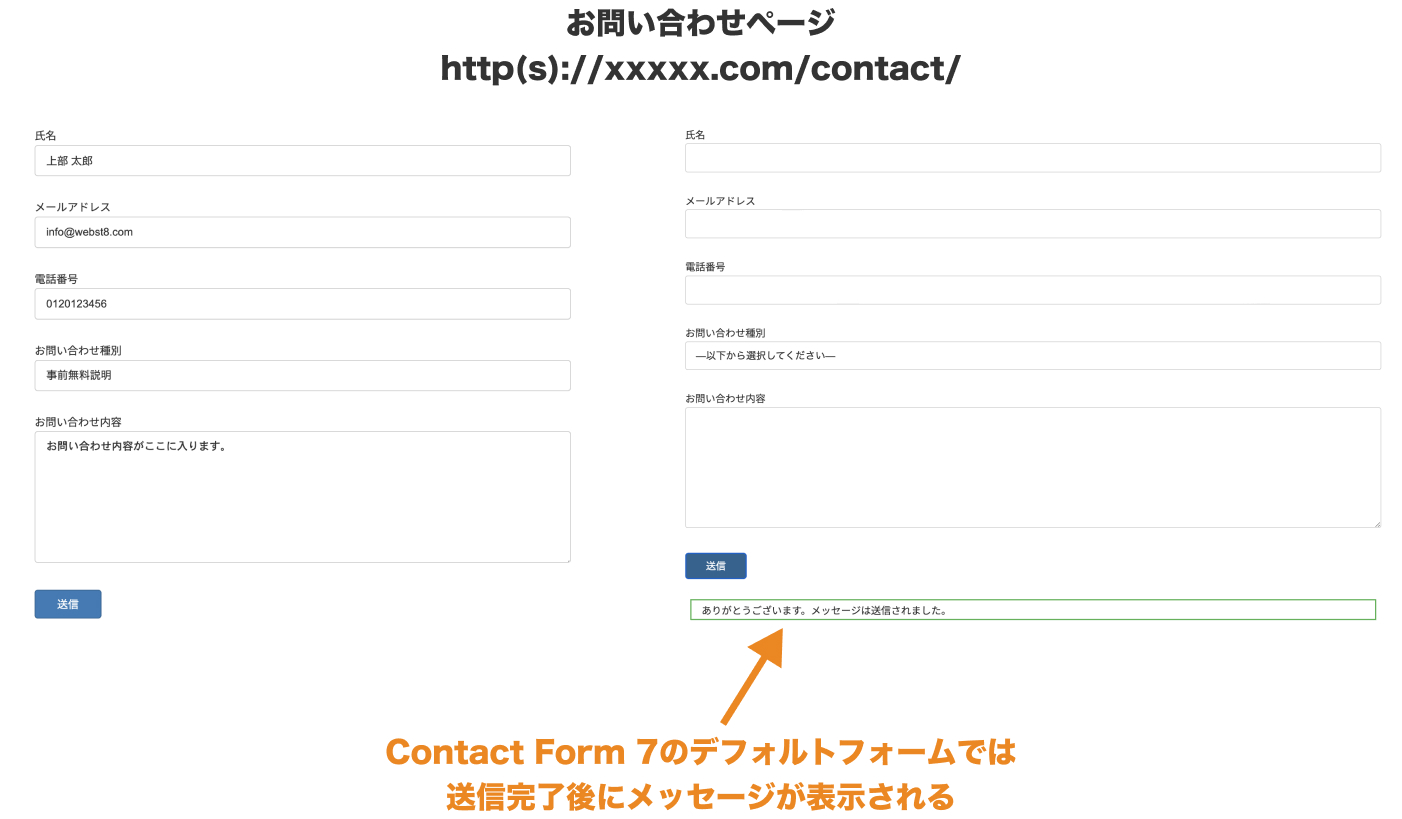 Contact Form 7で作ったお問い合わせフォーム