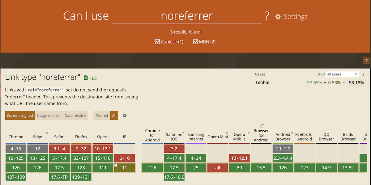 noreffererのブラウザ対応状況