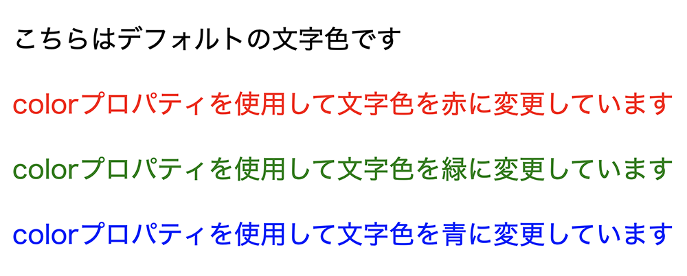 colorプロパティを使用してできること