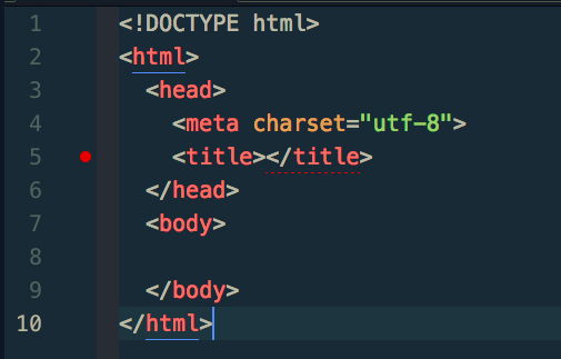 Atom html書き始めの状態